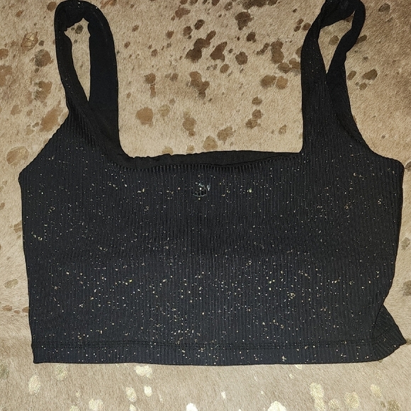 Glyder Gold and Black Sequin Crop Tank - Picture 3 of 4
